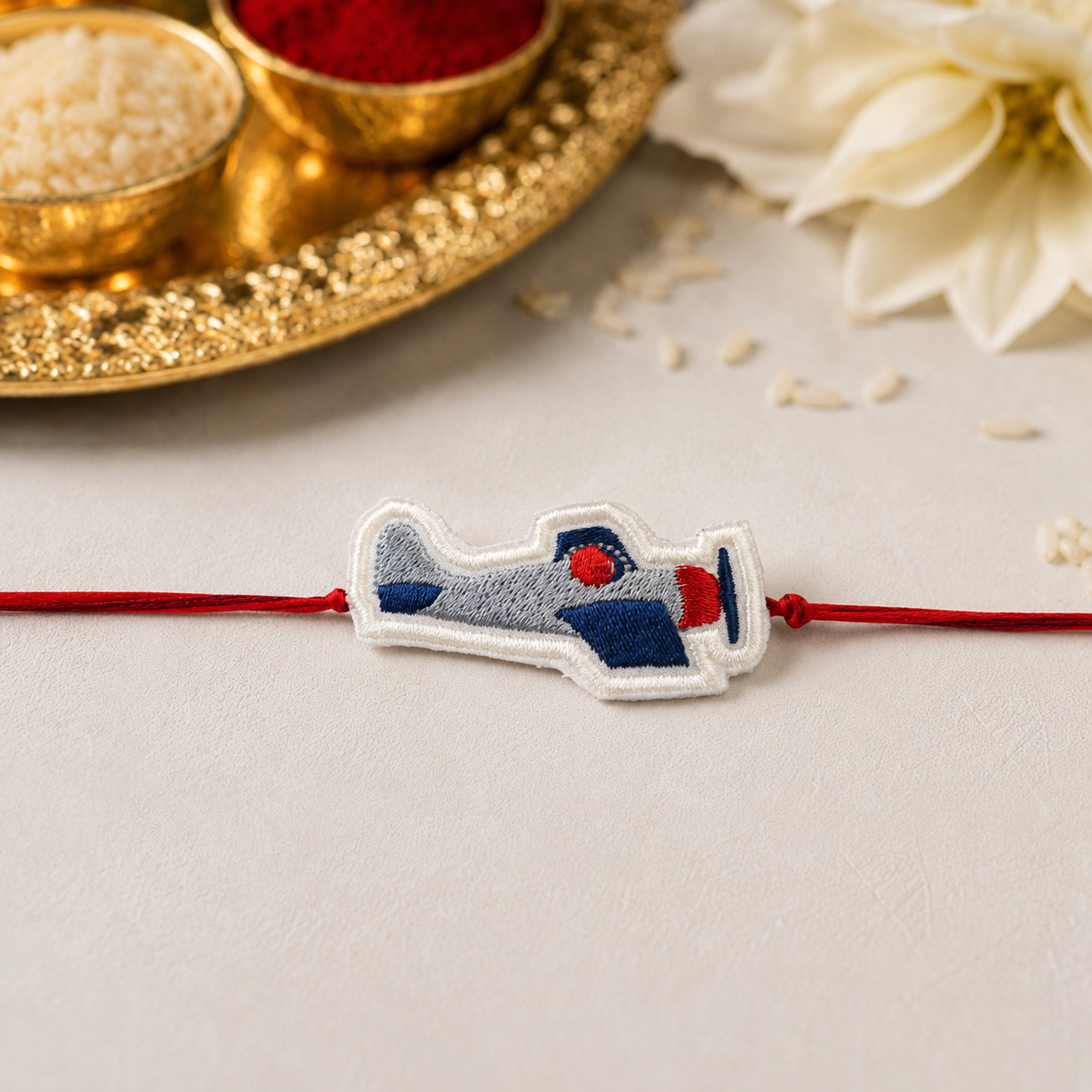 Airplane Embroidered Rakhi