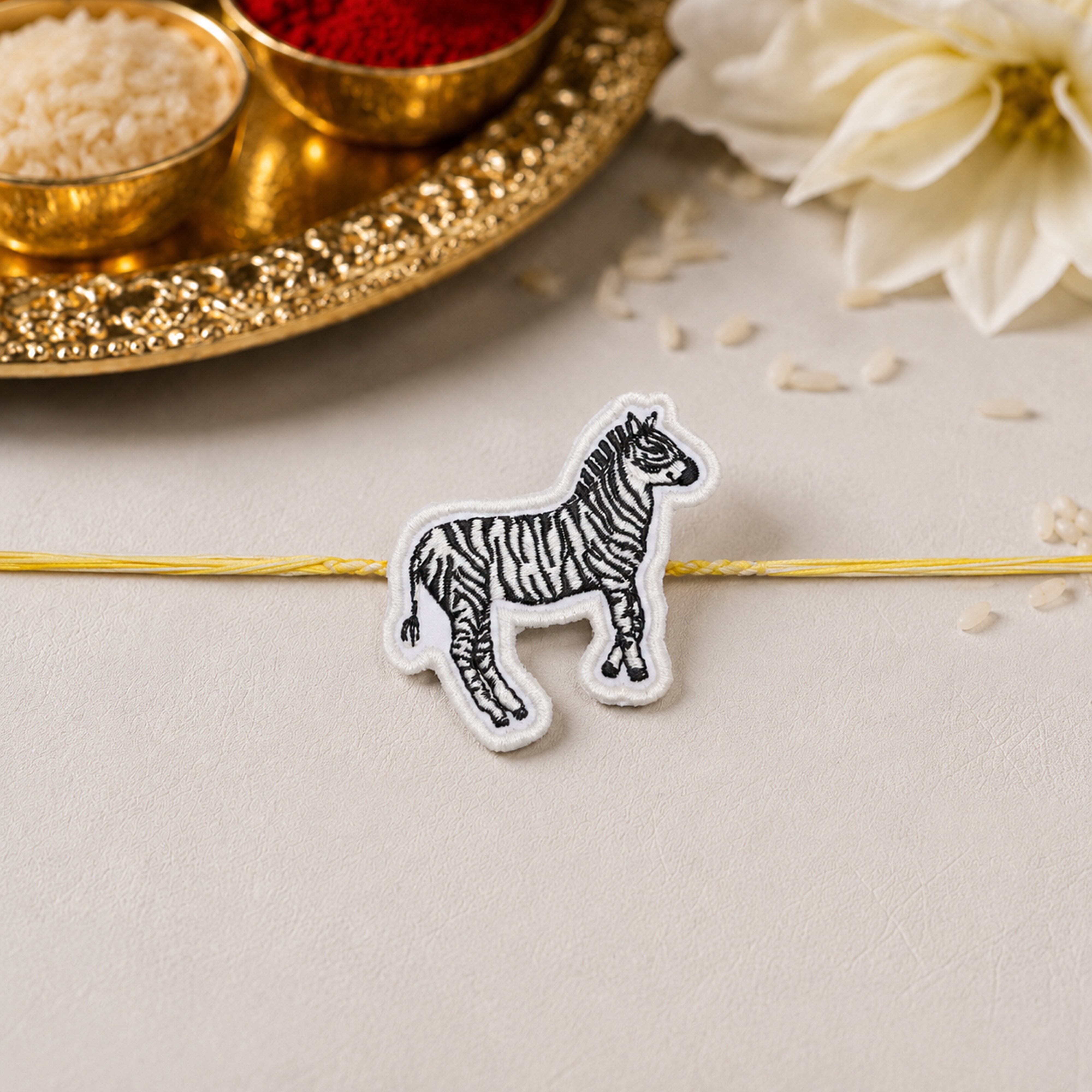 Zebra Embroidered Rakhi