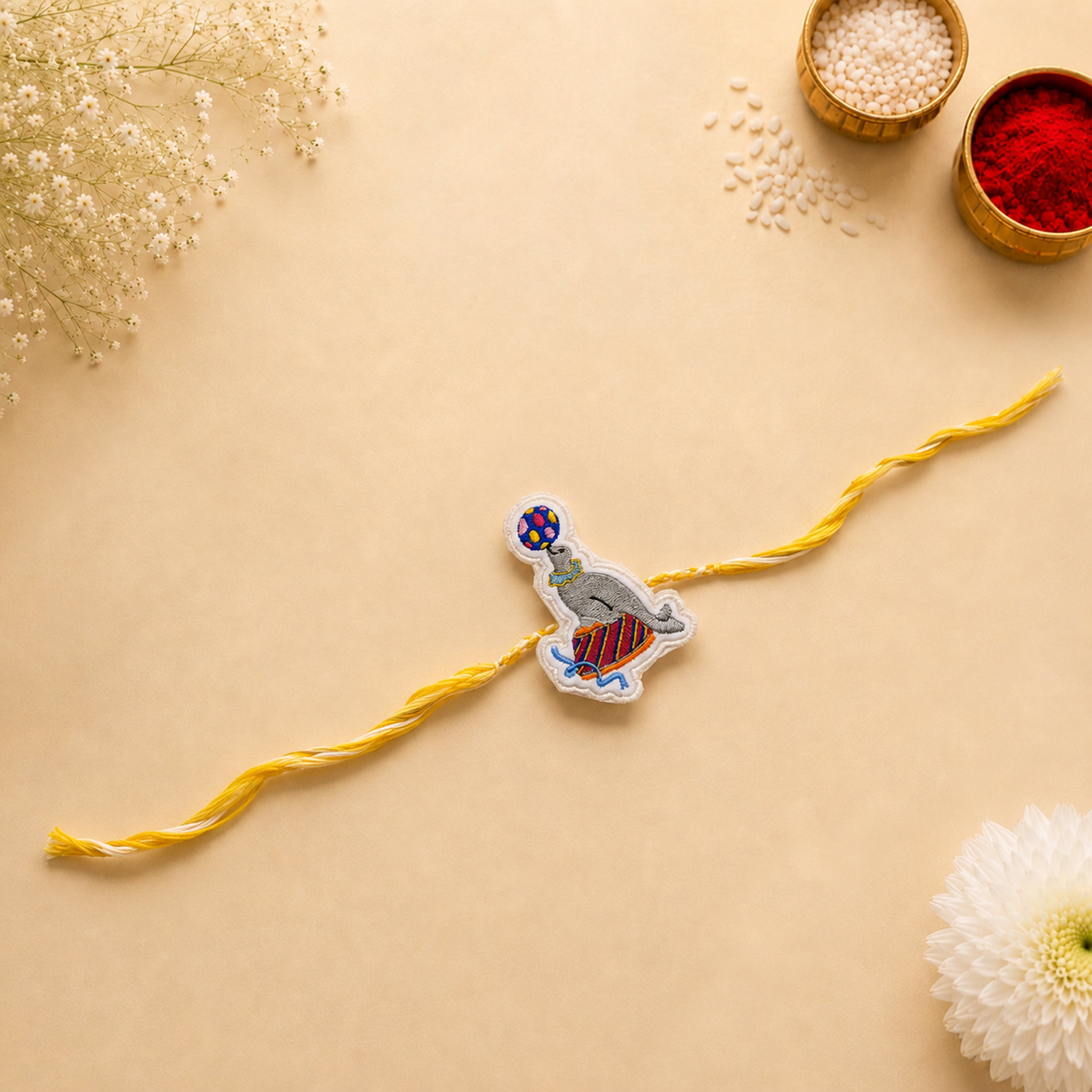 Circus Seal Embroidered Rakhi
