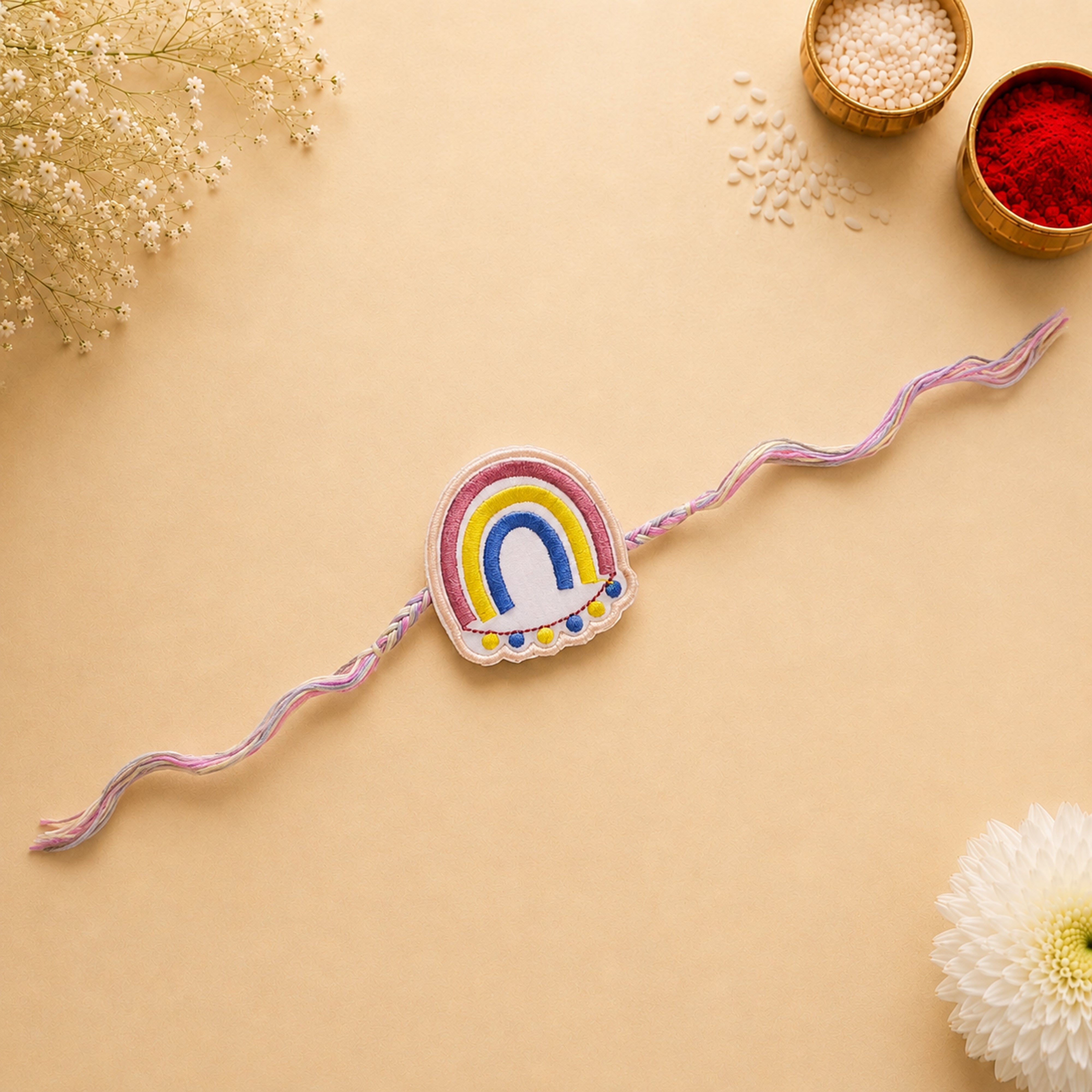 Rainbow Embroidered Rakhi