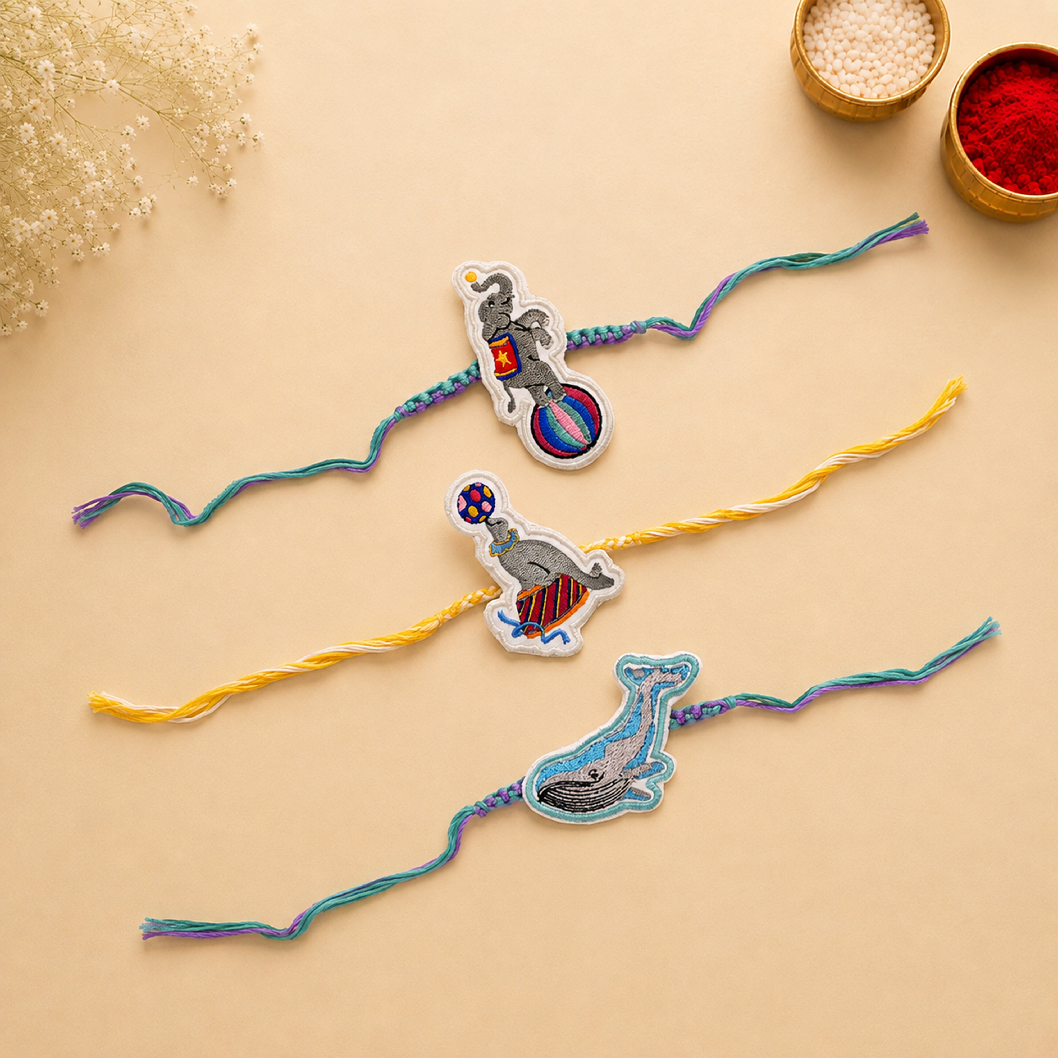 Circus & Animal Kids Fun Rakhi Combo (Set of 3)