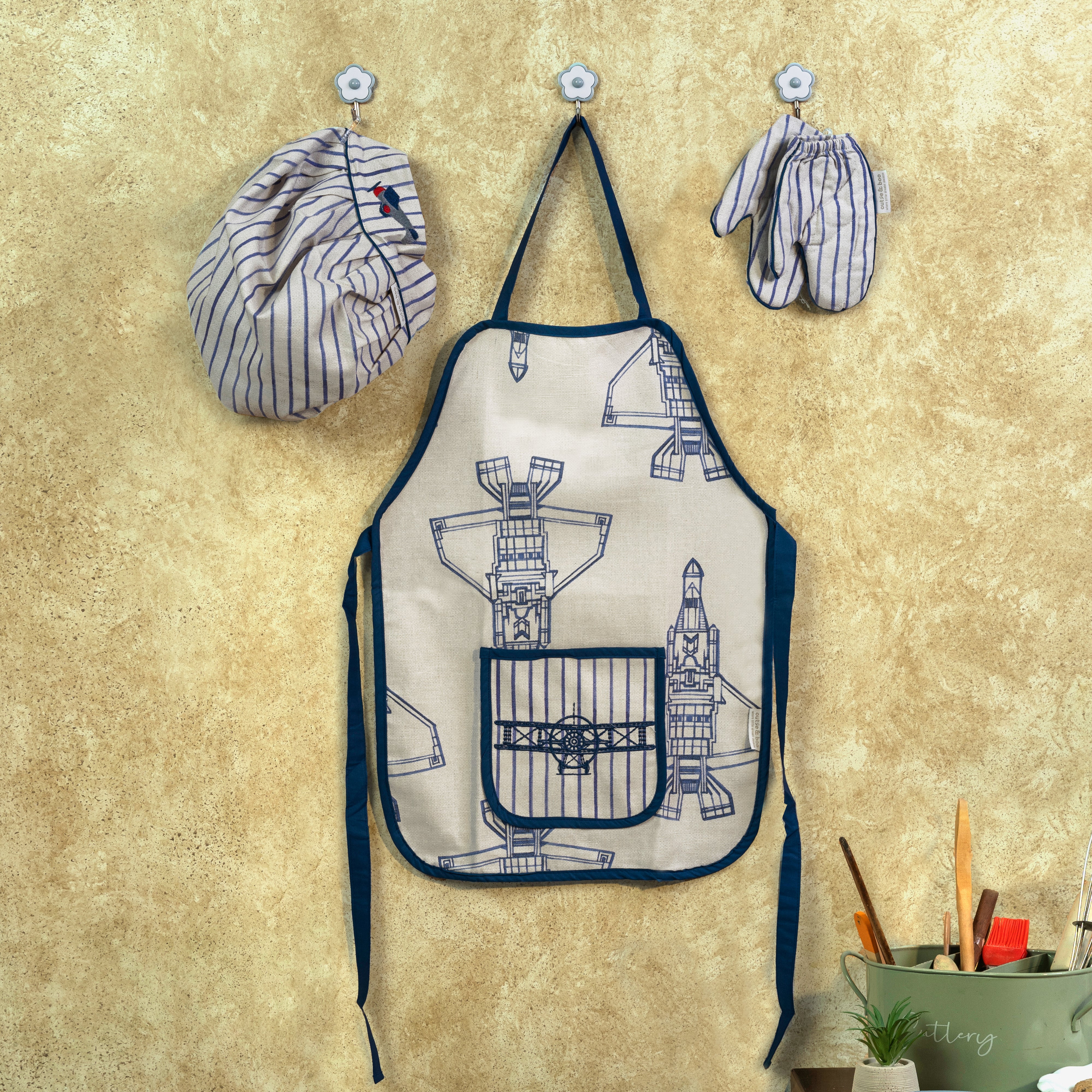 Fly Away With Me Apron - Little Chef Trio Set