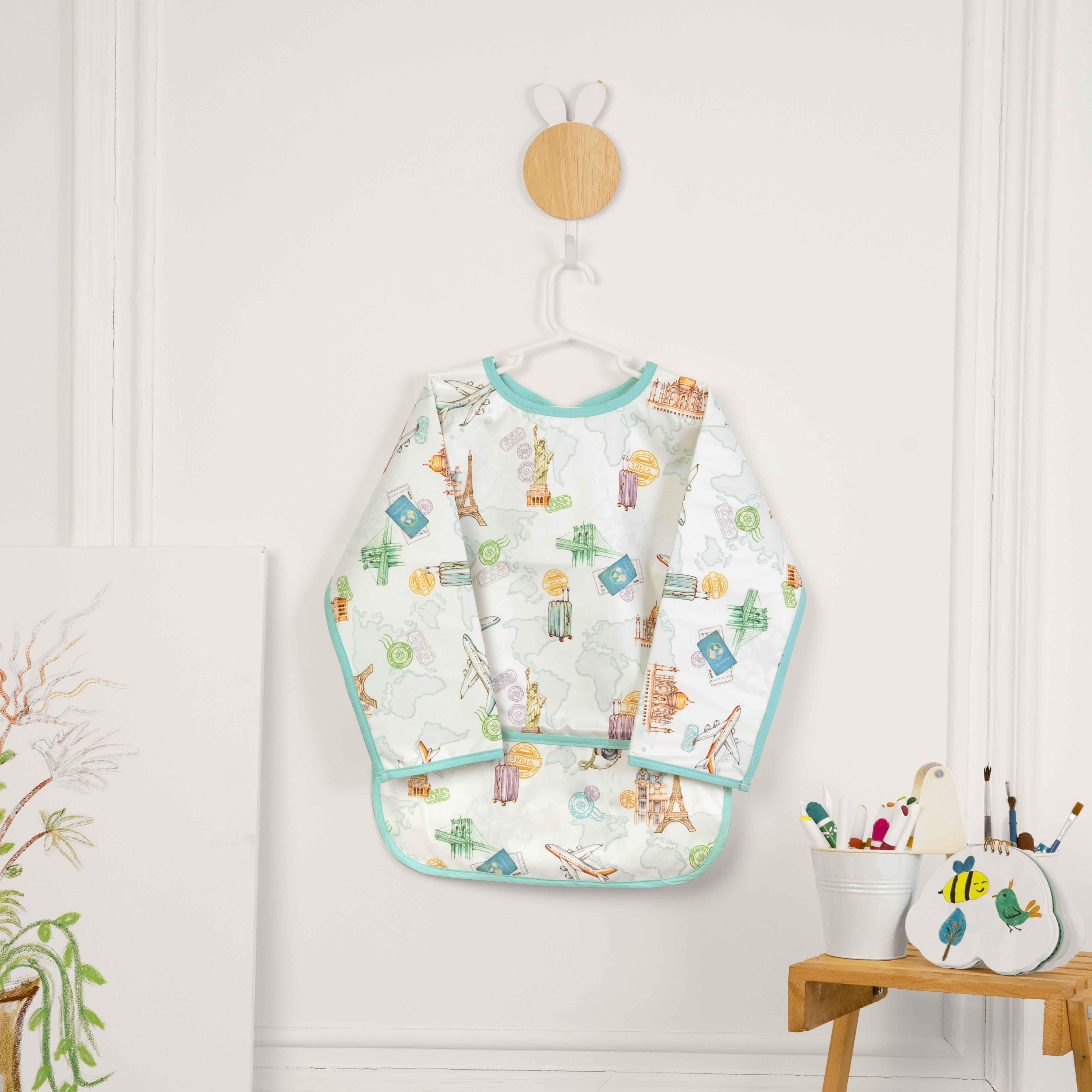 Passport To Wonderland Little Artist Apron (With Sleeves)