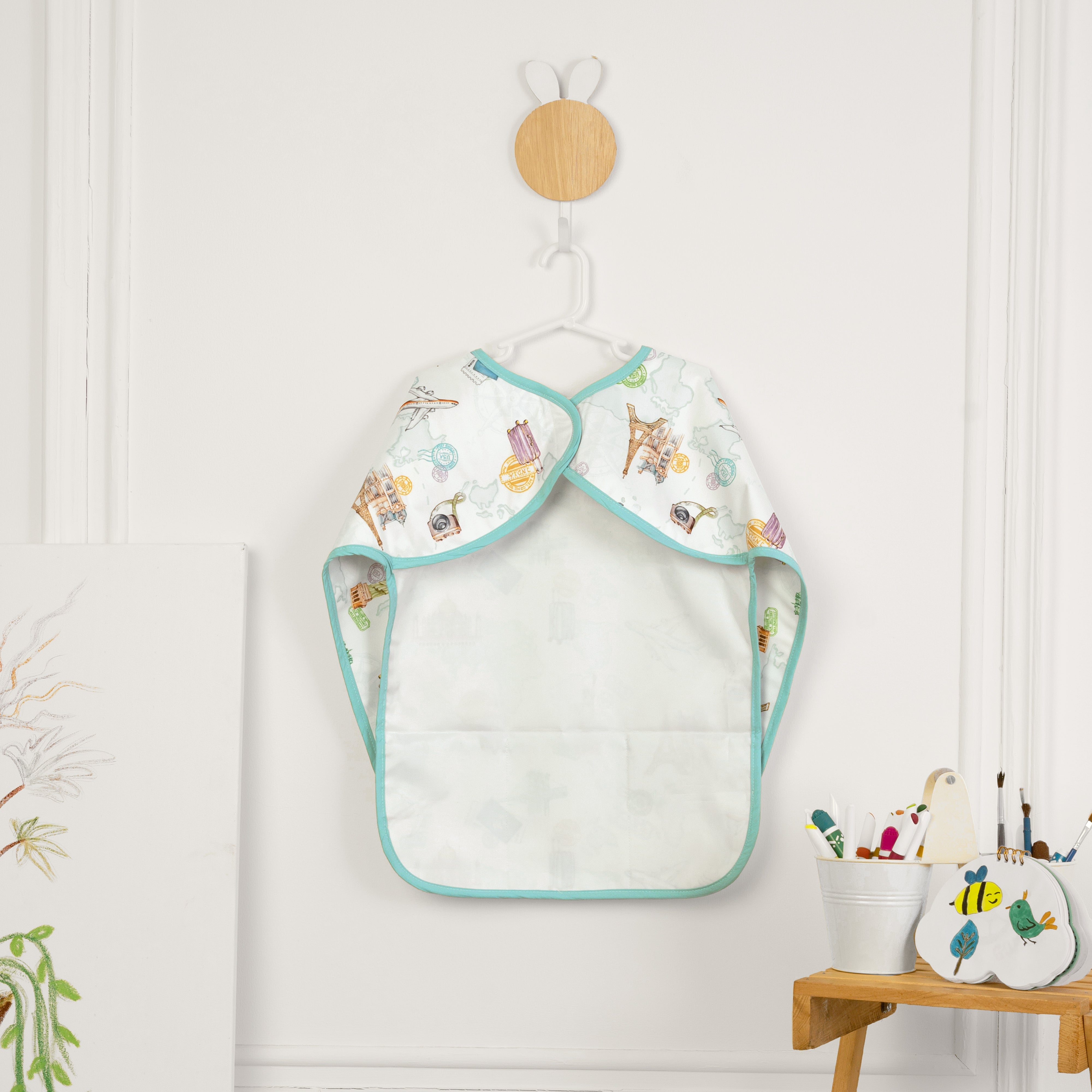 Passport To Wonderland Little Artist Apron (With Sleeves)