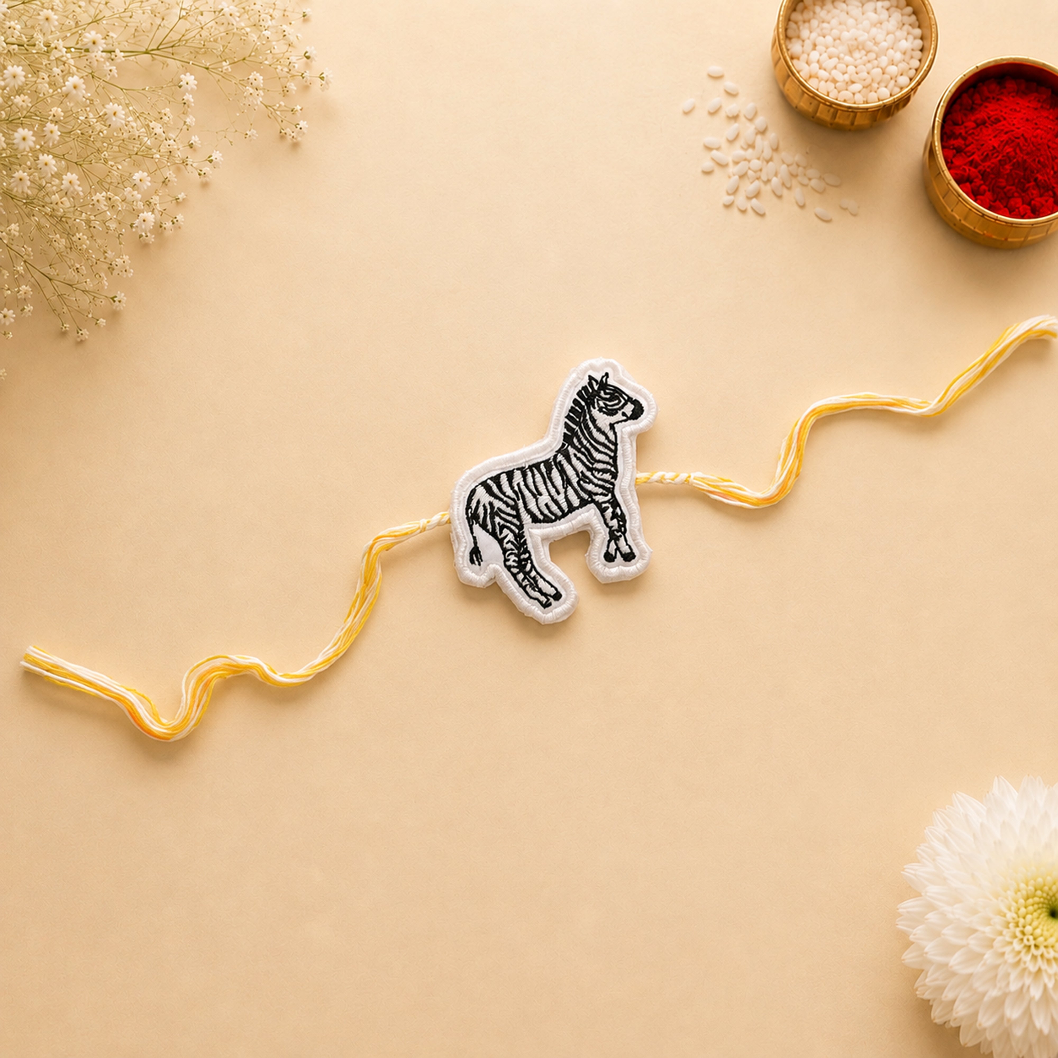 Zebra Embroidered Rakhi