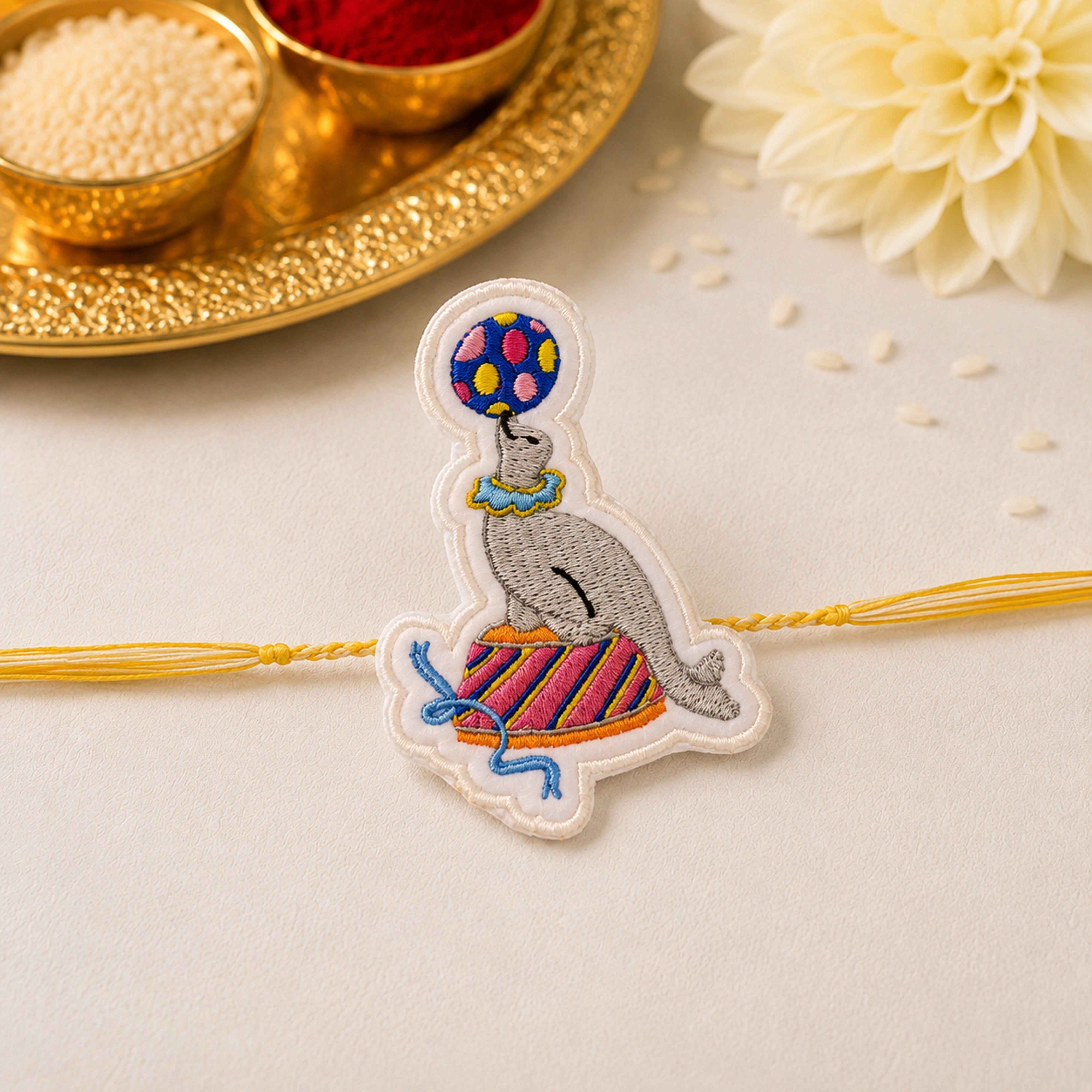 Circus Seal Embroidered Rakhi