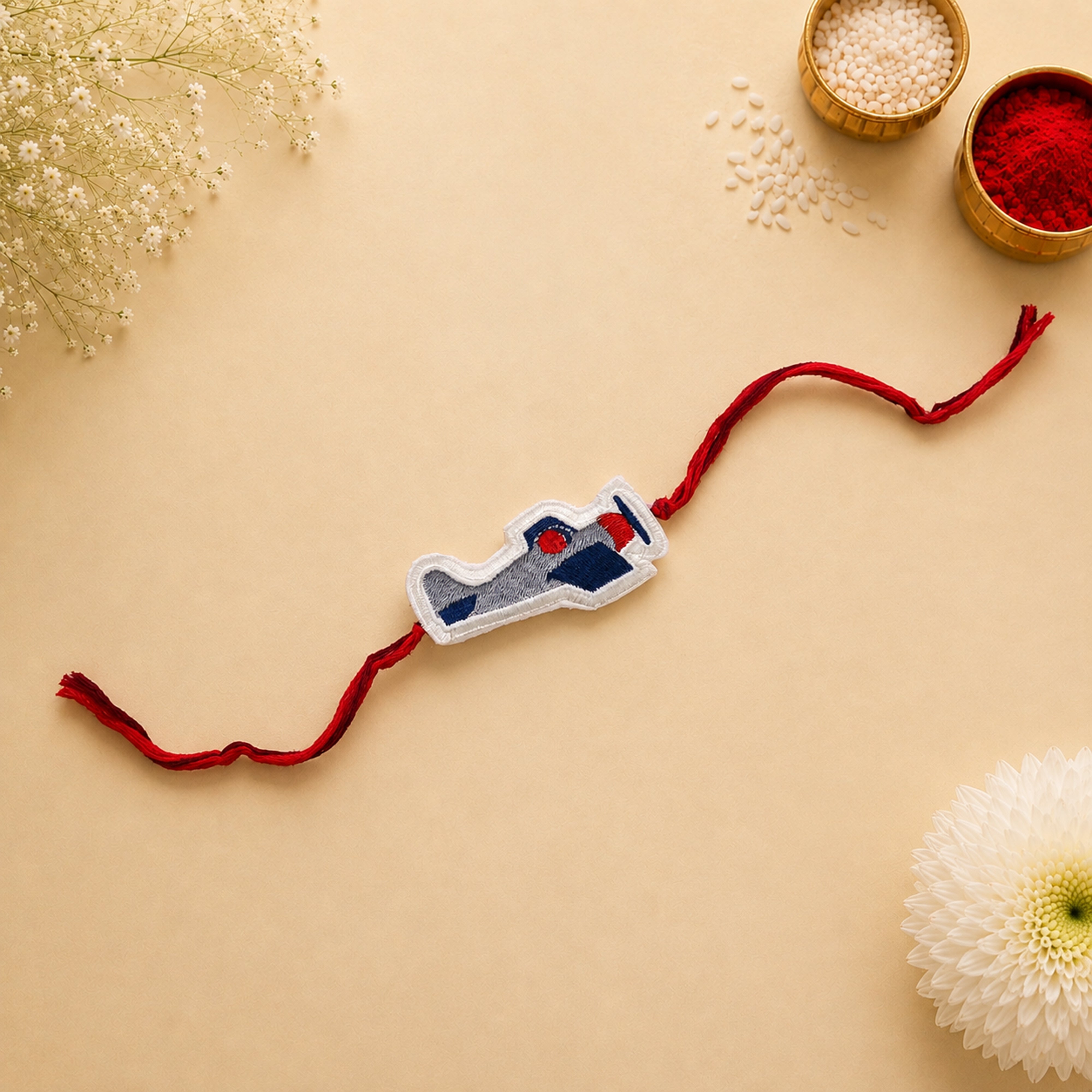 Airplane Embroidered Rakhi