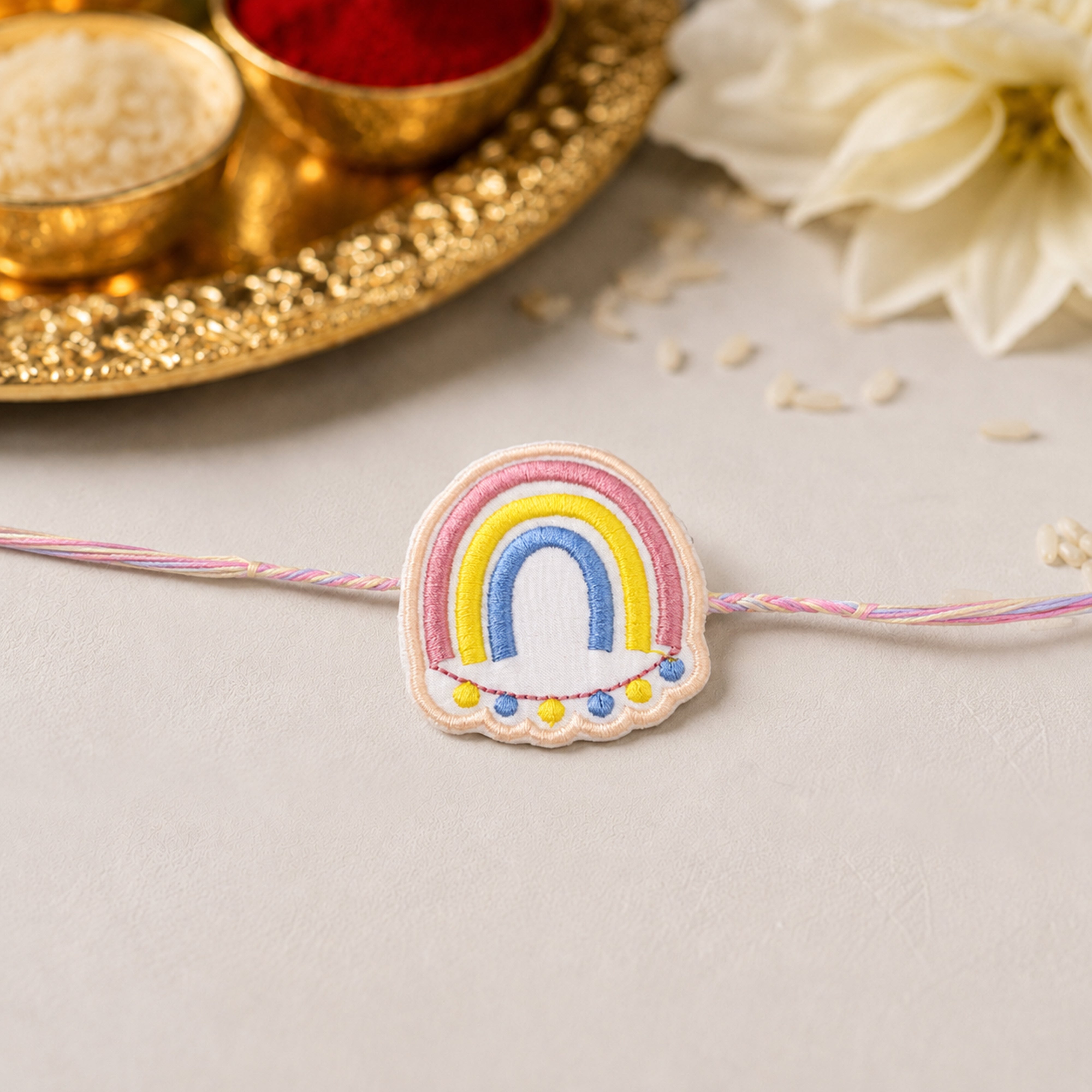 Rainbow Embroidered Rakhi