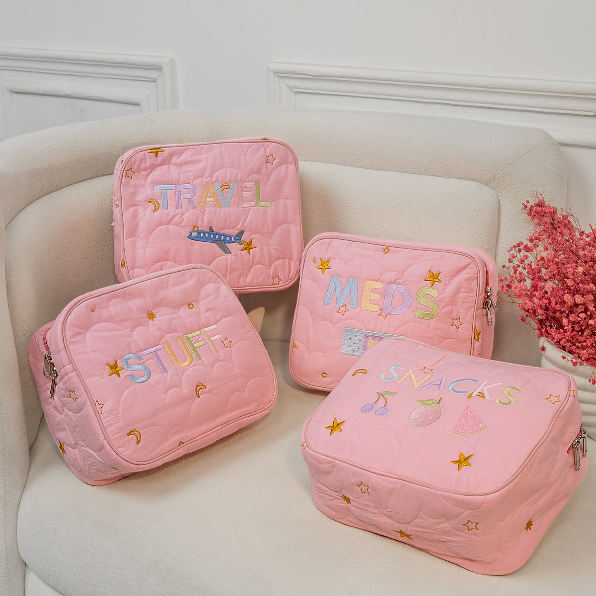 Boo Jeeer Little Keeper Pouches - Set of 4 – (Pink)